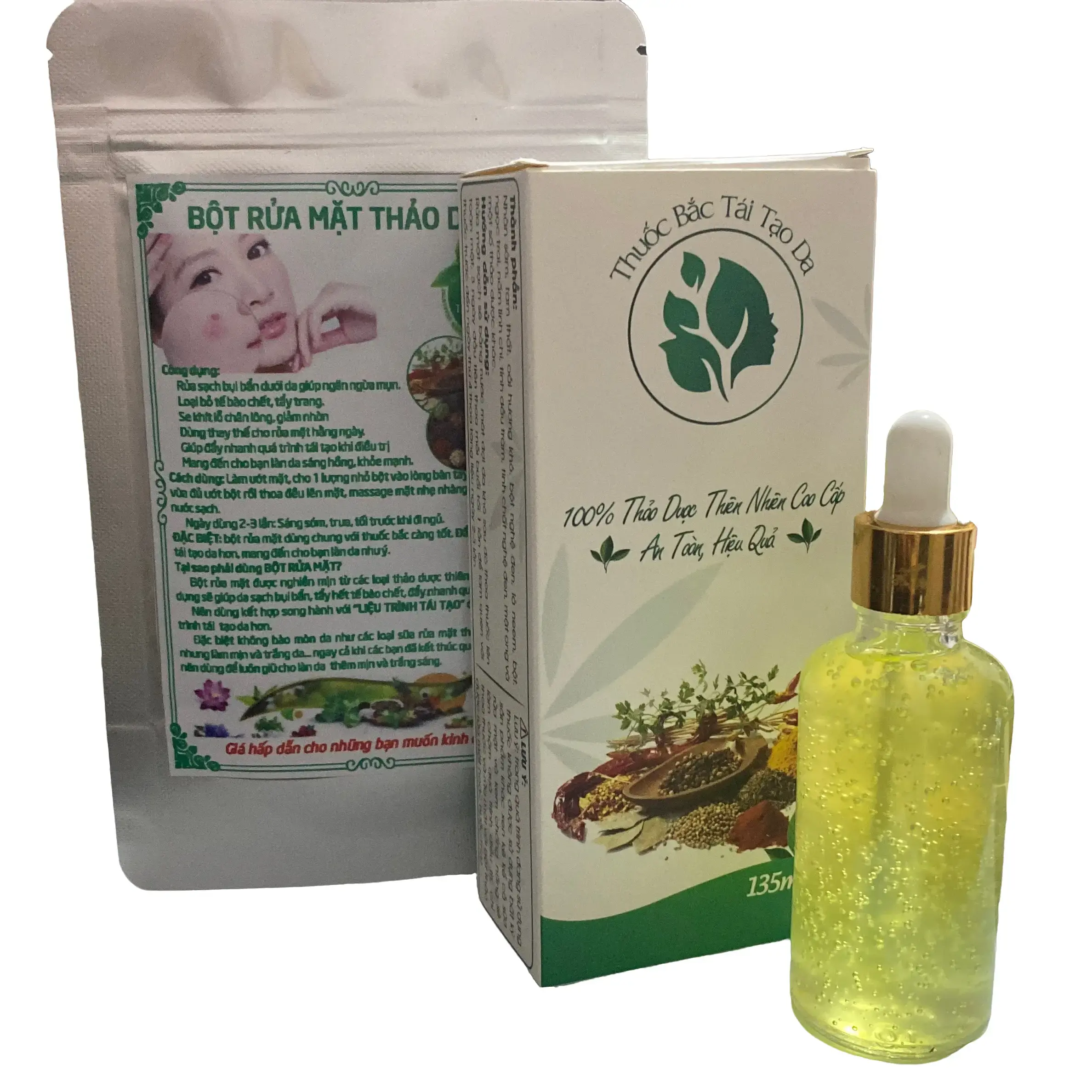 Combo serum tinh chất dưỡng da- bột rửa mặt Cấp nước (như hinh)