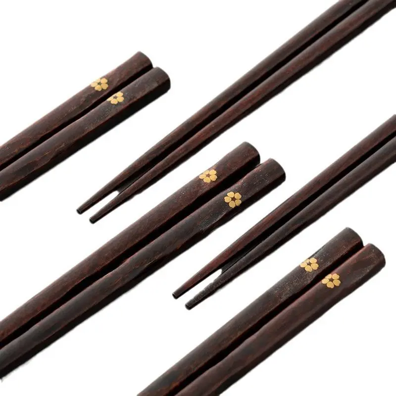 Wooden Chopsticks Set, 1 Pair/5 Pairs Cherry Blossom Pointed Art Chopsticks, Vintage Chopsticks Set for Home Kitchen Dining Room【Only Chopsticks】 5