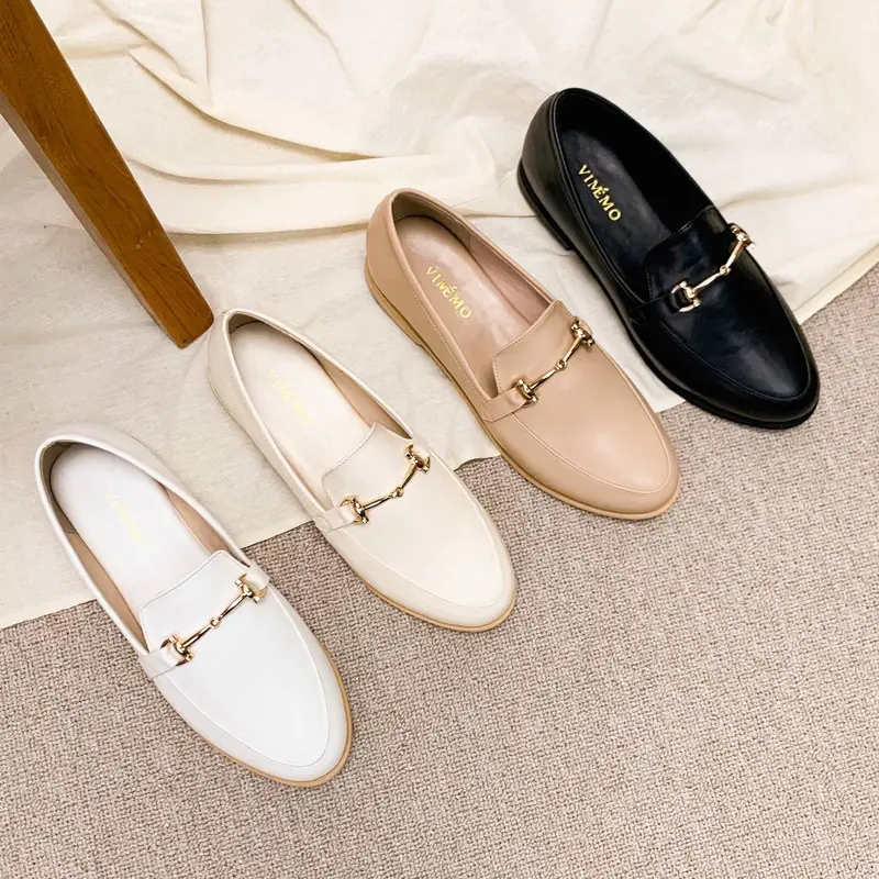 Vimemo Zenna - Sepatu Loafers Vintage Minimalist Slip On Shoes | Sepatu Kerja Wanita 1