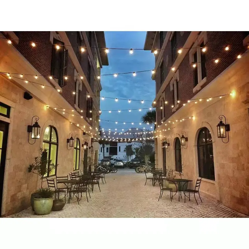 Kabel Fitting Outdoor 10Meter 20 Fitting Gantung Lampu Cafe (Belum Termasuk Lampu) 1