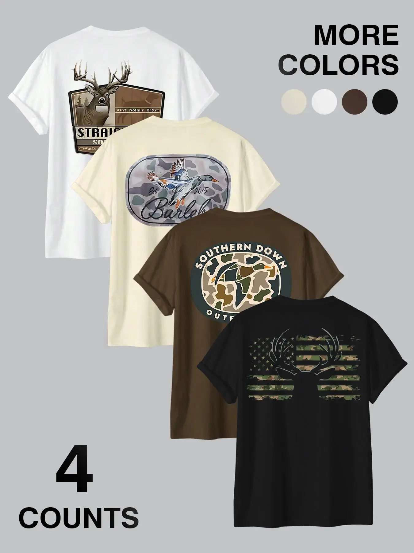 Men's Plain / Letter Graphic Round Neck Tee, Loose Casual Short Sleeve T-shirt for Summer, Men's Top for Daily Wear