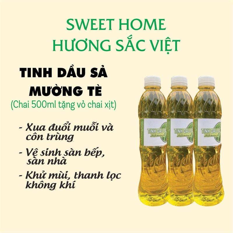 Tinh dầu sả Mường Tè - Lai Châu (Chai 500ml - Tặng vỏ chai xịt) Nữ