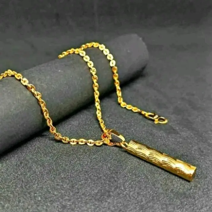 kalung titanium dewasa free liontin bambu anti karat anti luntur