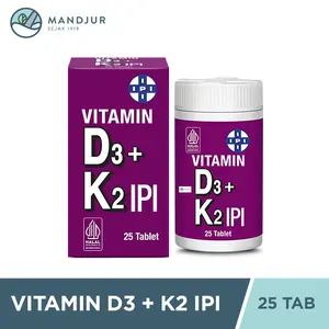 IPI Vitamin D3 + K2 25 Tablet - Suplemen Vitamin D3 dan K2