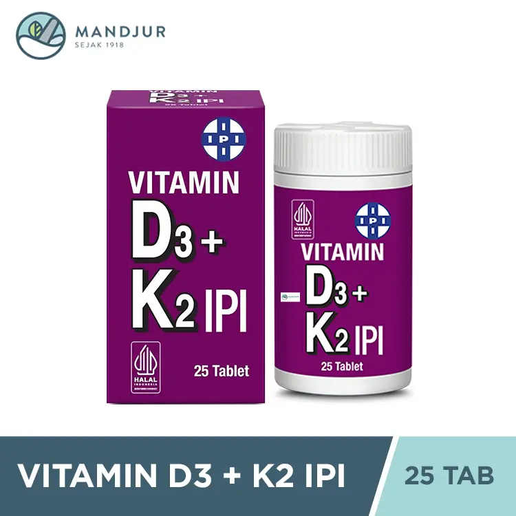 IPI Vitamin D3 + K2 25 Tablet - Suplemen Vitamin D3 dan K2