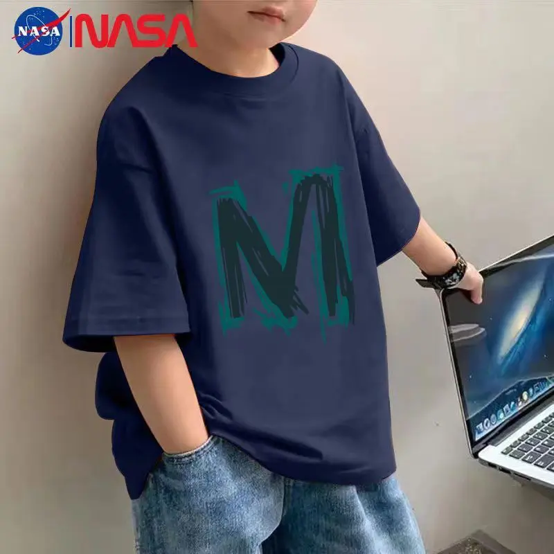 Áo Thun Cotton ngắn Tay Cho Bé Trai, Thiết Kế NASA, Phù Hợp Cho Trẻ Trung Và Lớn, Bộ Sưu Tập Mùa Hè 2024, Áo Sơ Mi Bé Trai, Đẹp Trai, Ôm Sát, Quần Áo Trẻ Em