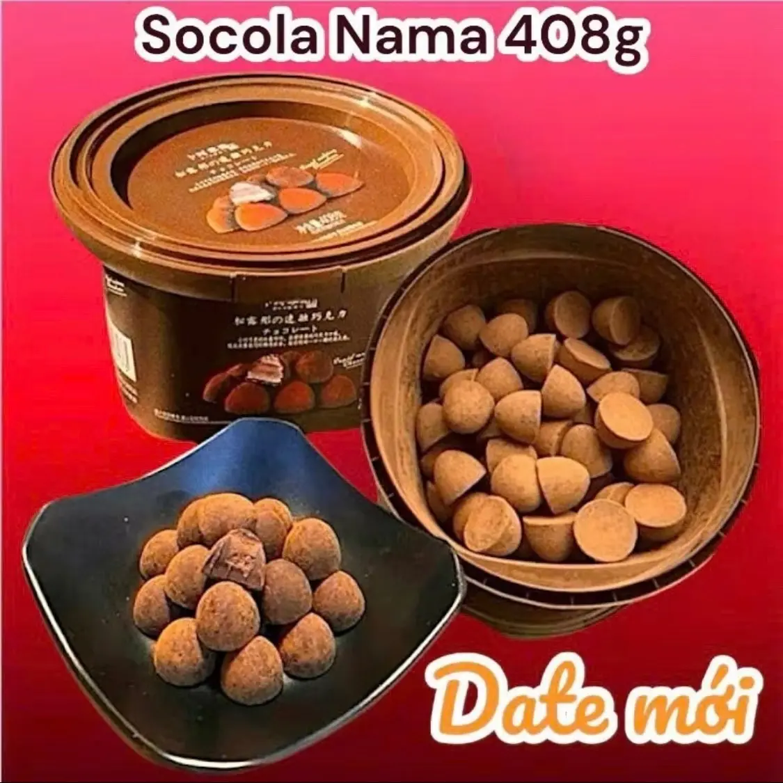 [Kèm Đá Giữ Nhiệt HCM ] Sô cô la Tươi nama hot hit dạng hộp 408gr khoảng 80v
