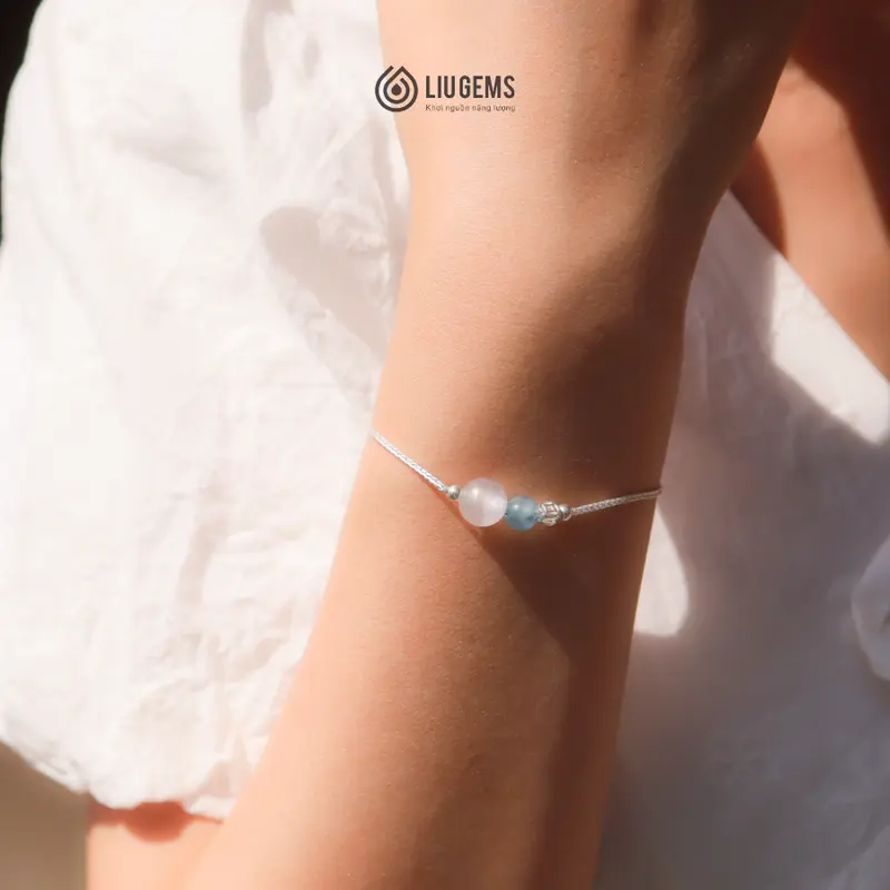 Lắc Tay Bạc 925 Cho Nữ Đồng Xu Kim Tiền Mix Hồ Lô Đá Tự Nhiên Liugems Thời Trang  VB33 (Mua một, tặng một hộp đựng trang sức + một khăn lau bạc miễn phí) 7