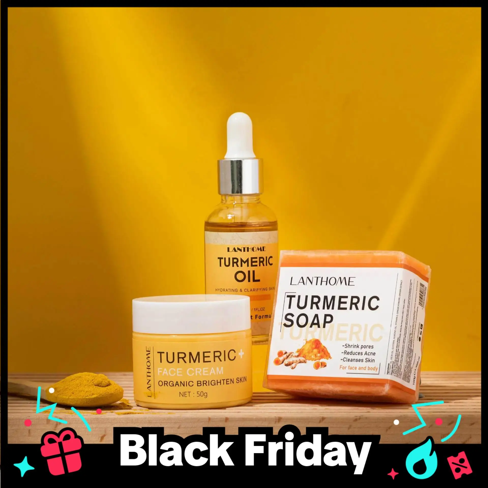 Turmeric Cream & Turmeric Oil & Turmeric Soap Set (3 Counts/set), Moisturizing Brightening Facial Skin Care Kit, Daily Skincare Product for Women & Men, Fall Essentials, Gender Neutral Products, Shop Tiktok Shop, Christmas Gift