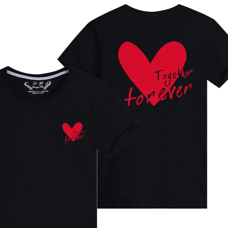 Couple Set In Stock 2025 New Printed T-Shirt Family Set Short Sleeve Summer Basic T-Shirt Valentine'S Day T-Shirt Valentine'S Day Gift Giving