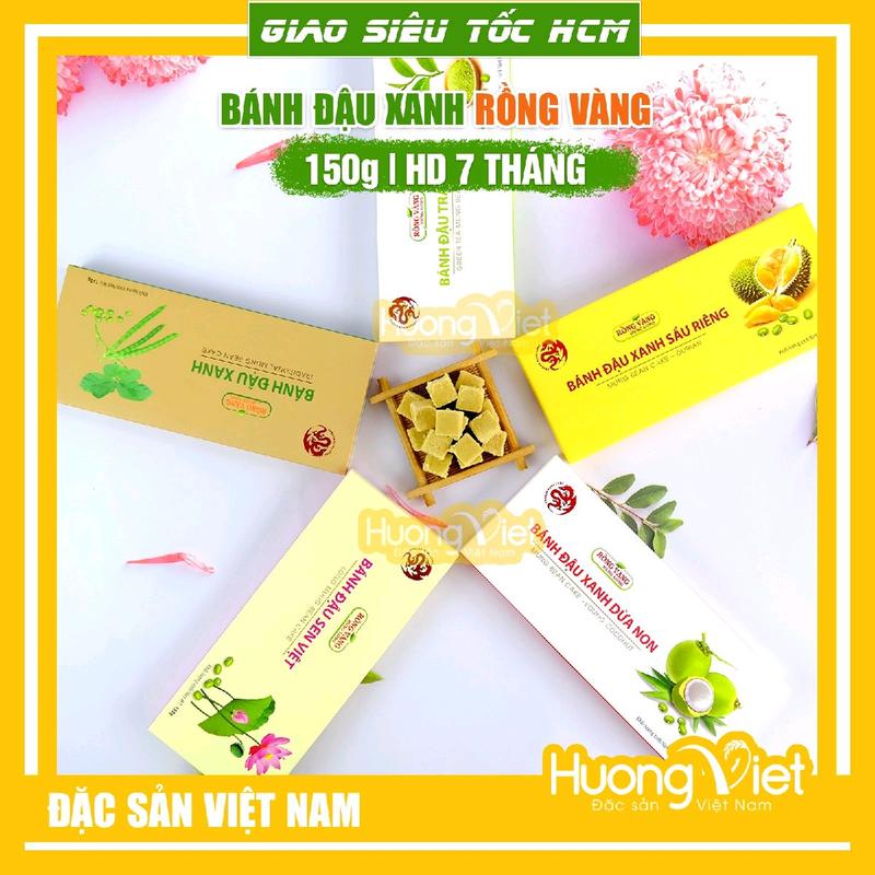 Bánh đậu xanh Rồng Vàng Hưng Long 150gr, đặc sản Hải Dương, quà tặng đặc sản miền Bắc