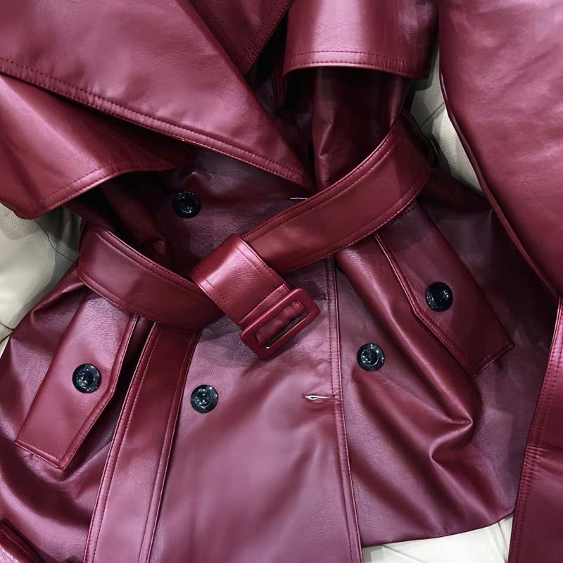 ￼Áo Manto Da Bóng Tay Dài Bồng Phong Cách Cá Tính Sang Trọng Thời Thượng TM04 - TagMe Jacket Kem Top Đỏ 2