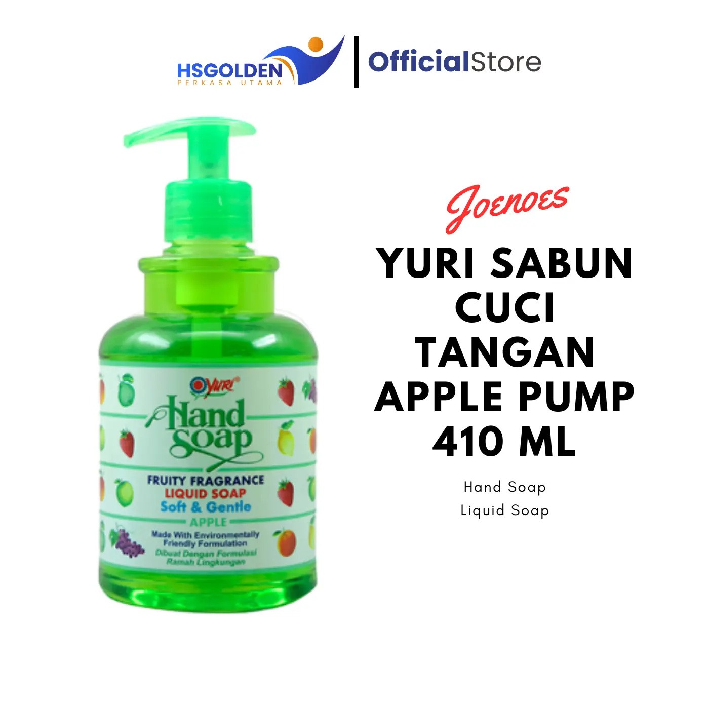 Yuri Sabun Cuci Tangan Apple Pump 410 ml