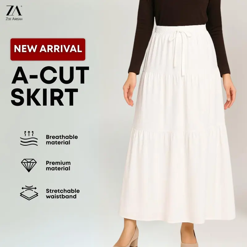 SKIRT BASIC PLAIN ADZRA by AYANNA EXCLUSIVE TikTok Shop Malaysia