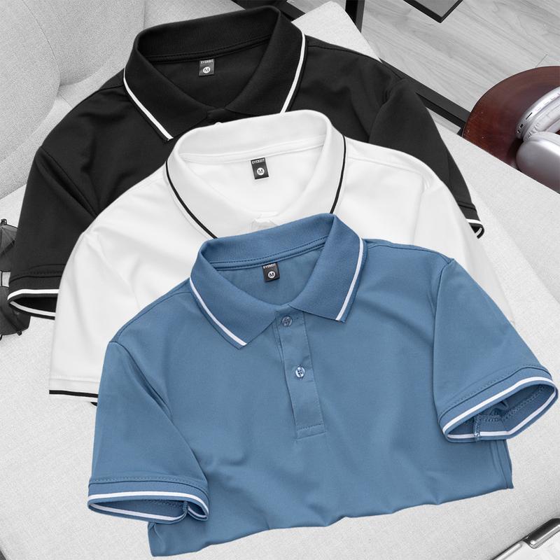 Bộ 3 áo thun polo nam Everest vải cá sấu co giản 4 chiều viền sọc Nhiều màu Menswear Shirt