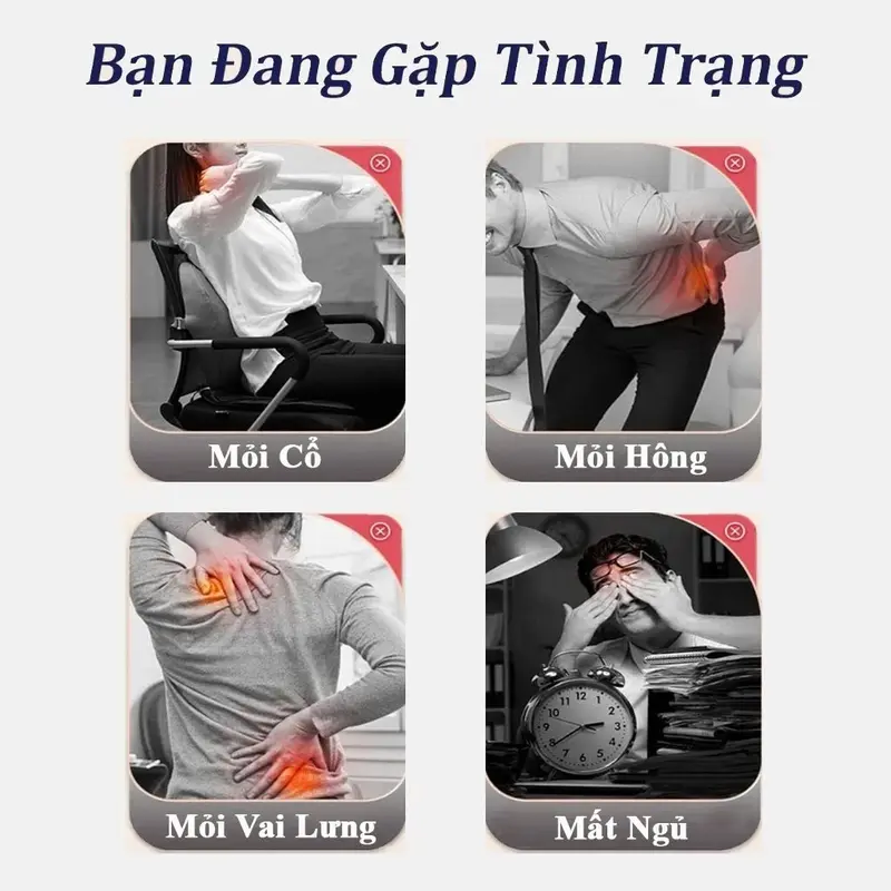 Gối massage hồng ngoại cao cấp có remote cầm tay động cơ rung, Máy mát xa cổ vai gáy lưng chân có nam châm từ tính, 20 bi xoay, bóp khí cầm tay hỗ trợ matxa toàn thân 2