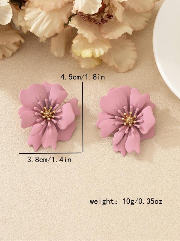 Women's Cute Flower Design Stud Earrings, 6 Pairs Elegant Multicolor Stud Earrings for Party, Daily Decor, Trendy All-match Vintage Jewelry for Birthday Gift 1