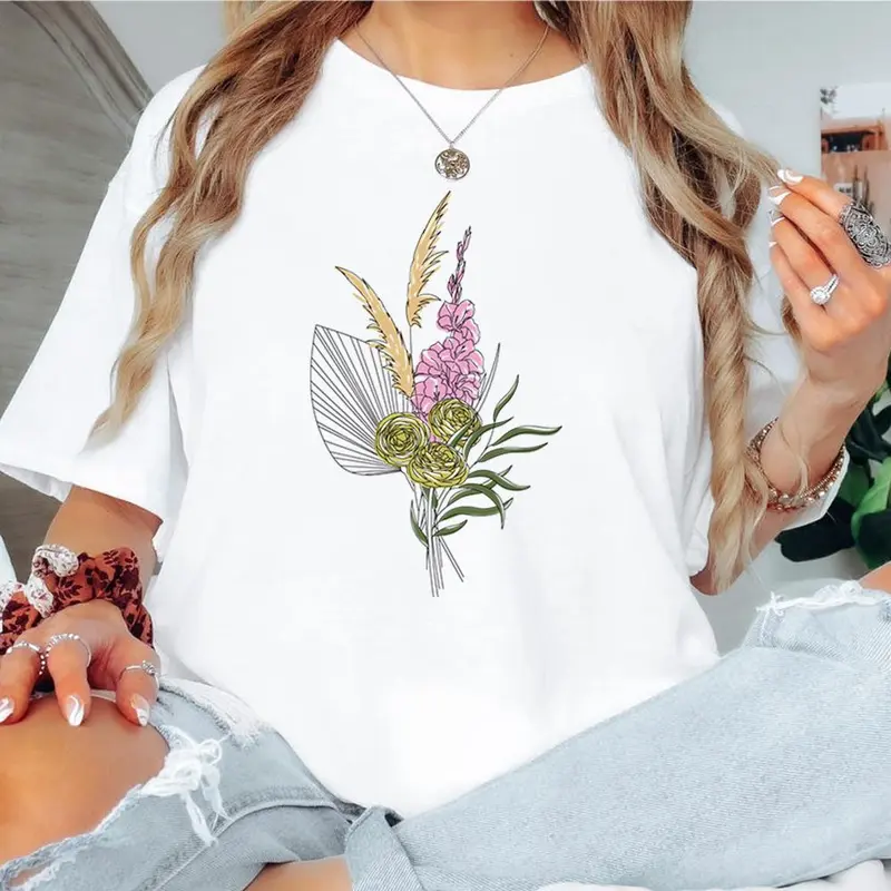 Colorful Wild Flower Pattern Heat Transfer Sticker, HTV Hot Transfer Vinyl Decals, Pocket Size Patches for DIY Crafts and Clothing Decorations 7