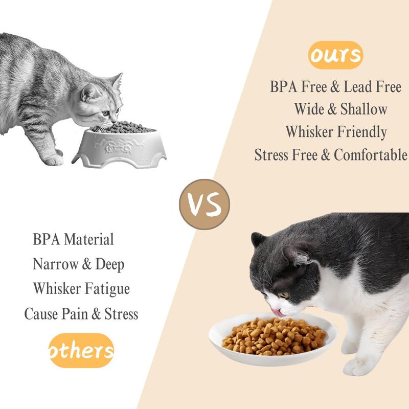 Product Introduction of Cat Paw Pattern Pet Bowl, 4 Counts/set Pet Feeding Plate, Pet Feeding Supplies for Cats and Small Dogs, Easy to Clean, Suitable for Feeding, Drinking 5
