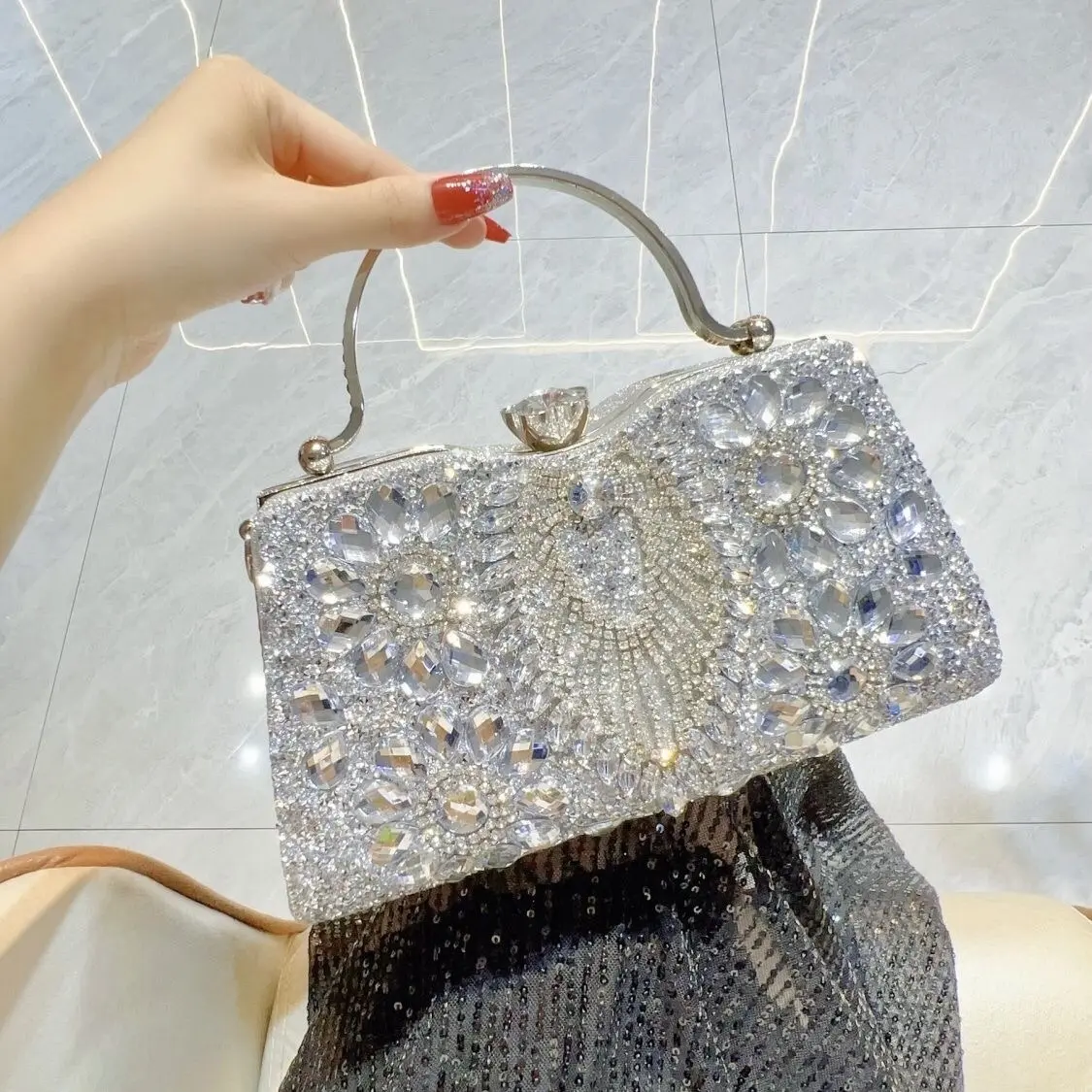 Túi xách đính đá đi tiệc sang chảnh - ST263