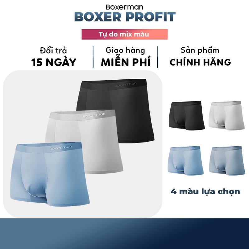  COMBO 3 Quần boxer PROFIT quần sịp nam thun lạnh mền mịn cao cấp BOXERMAN Menswear Quần Boxer 