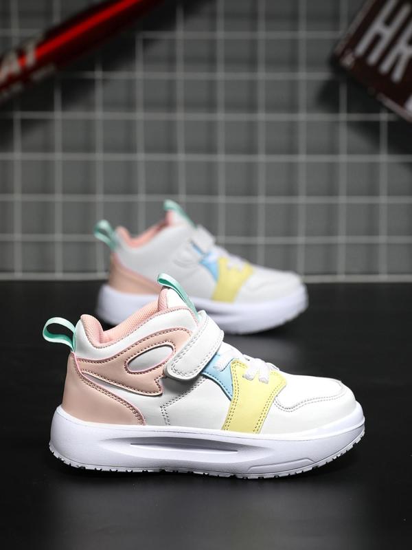 Kid's Casual Colorblock Lace Up Front PU Leather Sneakers, Comfortable Sports Shoes, Fashion Sports Sneakers For Boys & Girls 4