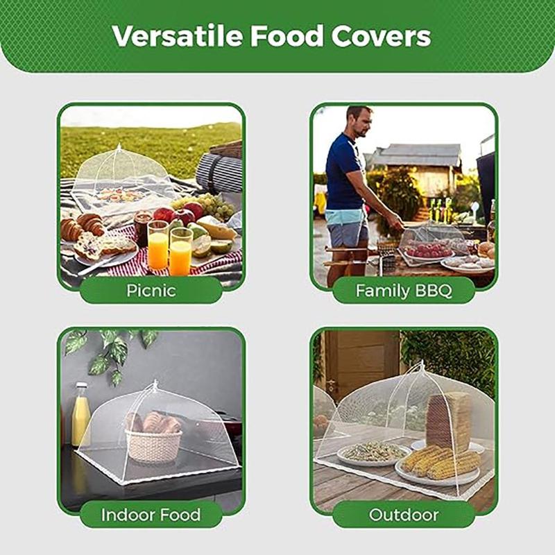 Food Cover, 6 Counts Reusable Foldable Mesh Food Tent, Collapsible Food Cover for Indoor & Outdoor Party Picnic BBQ, Summer Essentials 5