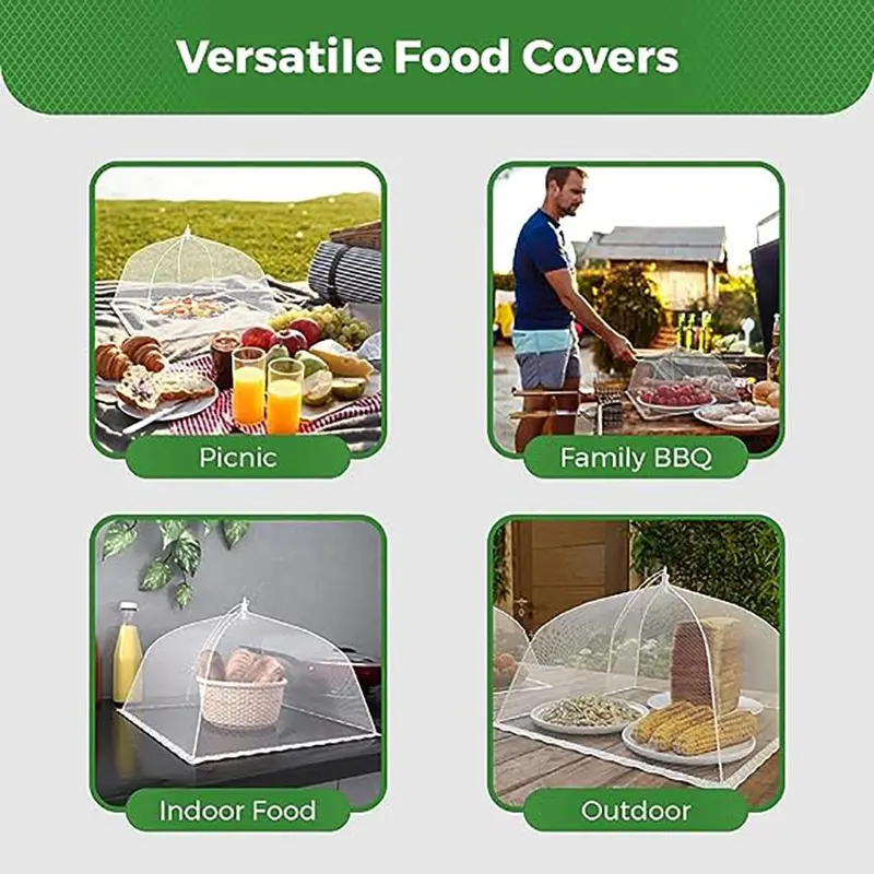 Food Cover, 6 Counts Reusable Foldable Mesh Food Tent, Collapsible Food Cover for Indoor & Outdoor Party Picnic BBQ, Summer Essentials 5