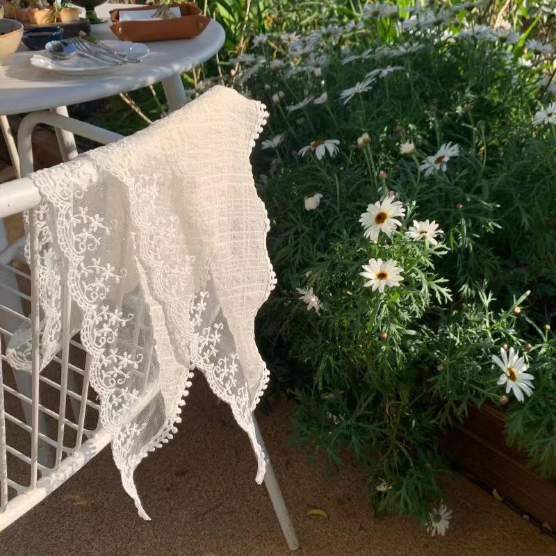 Khăn Trùm Đầu Hoa Đan Thiết Kế Rỗng Phong Cách Mục Vụ Băng Đô Băng Đô Hình Tam Giác Băng Đô Dệt Kim Dành Cho Nữ Khăn Quàng Cổ Vuông 8