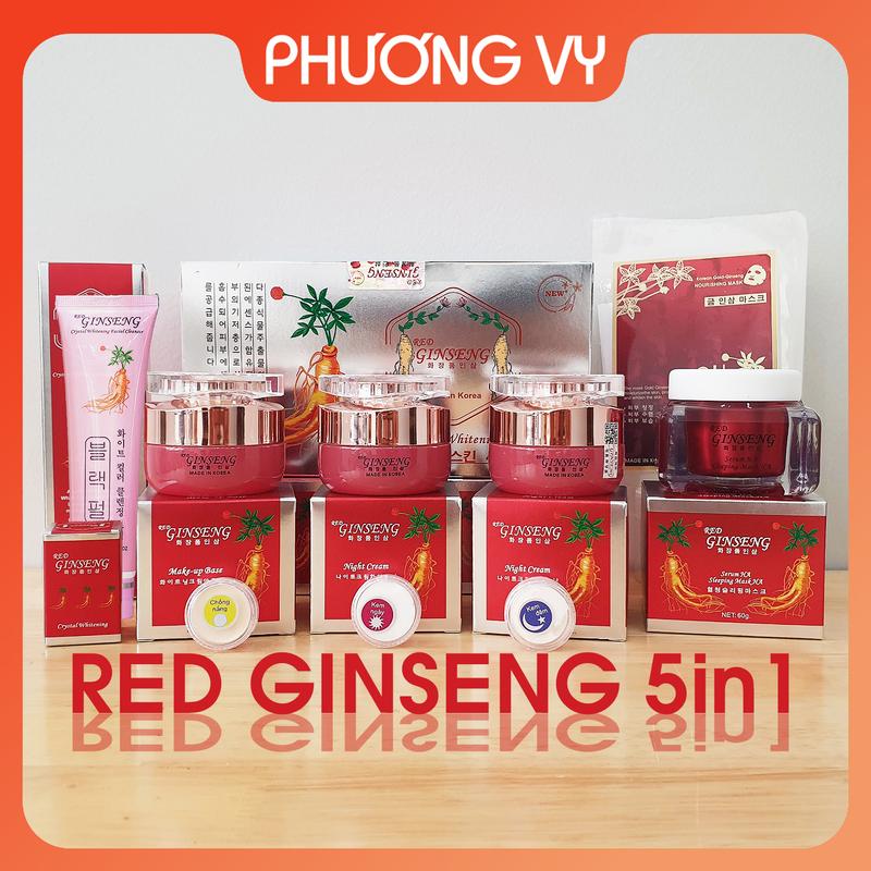 Mỹ phẩm Sâm Red Ginseng 5in1, làm sạch nám tàn nhang và dưỡng trắng da nhân sâm, kem sâm, mỹ phẩm Ginseng.