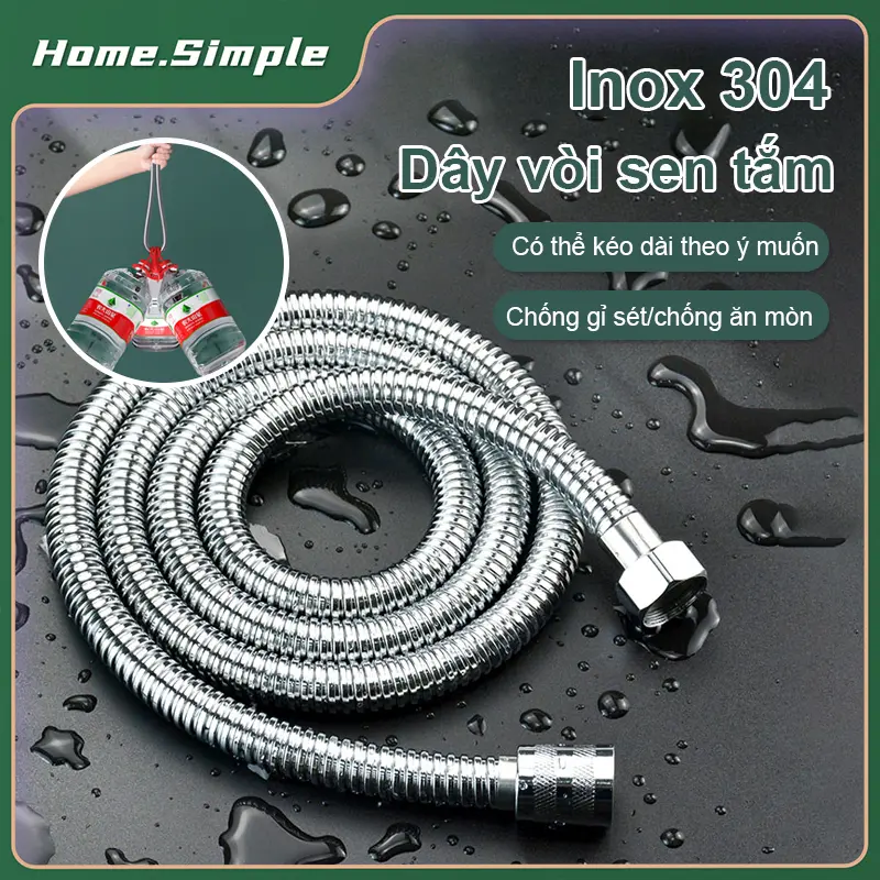 Dây vòi sen Inox 304 ,1.5M,2M,Dây Vòi Hoa Sen Tắm,không rỉ sét ,dây sen inox ốc đồng hàng đẹp