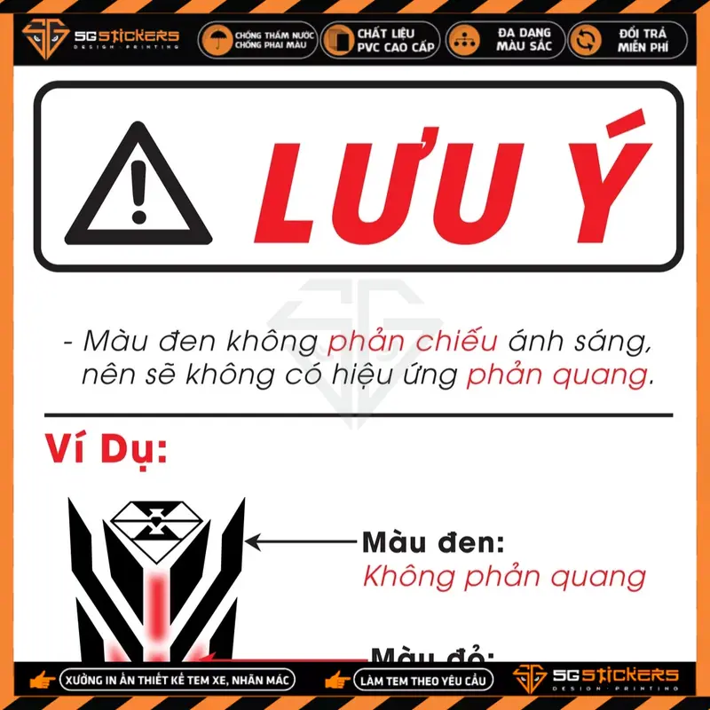 Tem Mỏ Dè Dán Chắn Bùn, Dán Mõm Xe Máy Xe Điện | MD06 | Decal Phản Quang Cao Cấp Chống Nước, Bền Màu 5