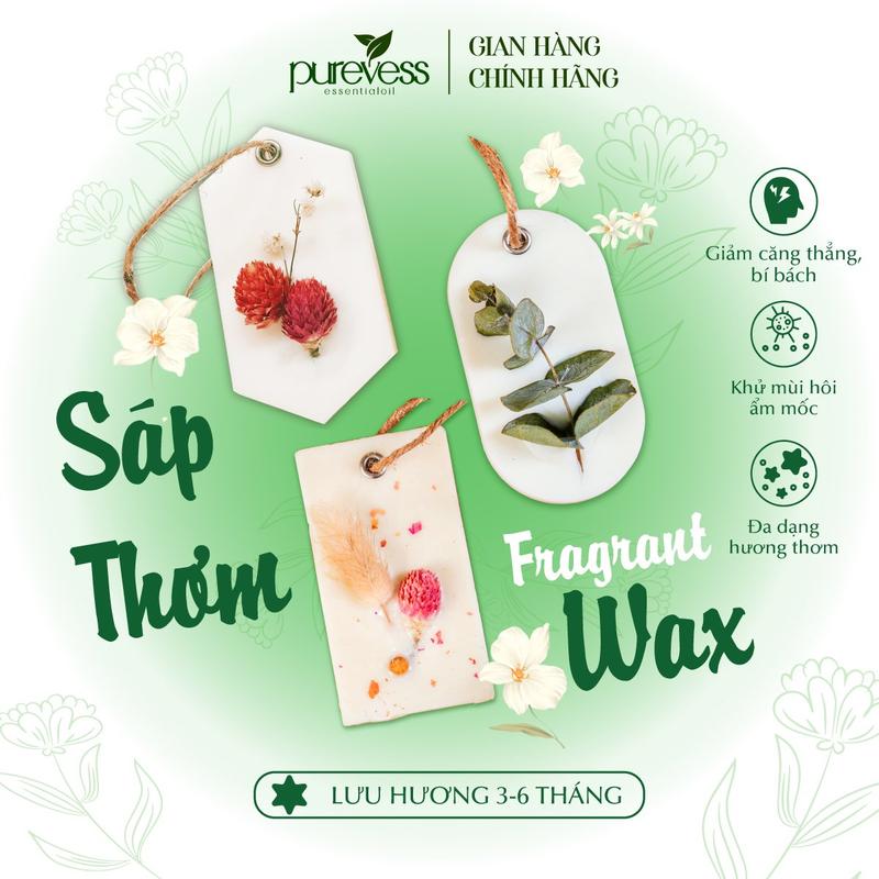 Sáp thơm hoa khô tinh dầu Purevess dùng treo tủ quần áo khử mùi ẩm mốc khử mùi không khí thơm phòng