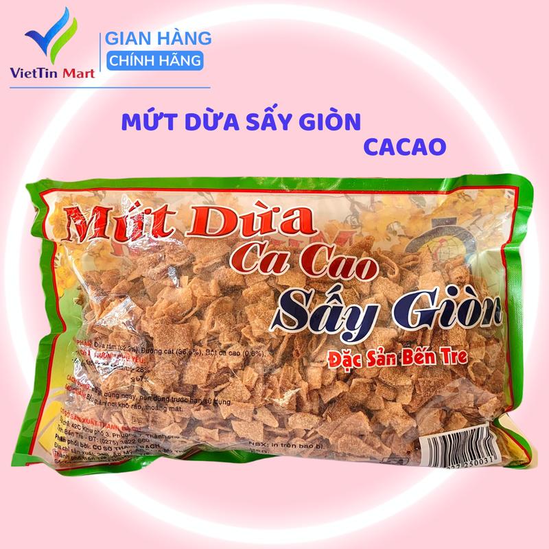 Gói 500g Mứt Dừa Vị Cacao Sấy Giòn
