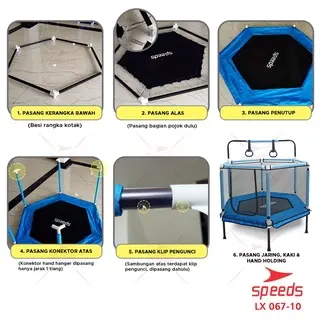 SPEEDS Trampoline Anak Mainan Hiburan Anak Trampolin Lompat Loncat Dengan Handle Mainan Outdour 067-10 3