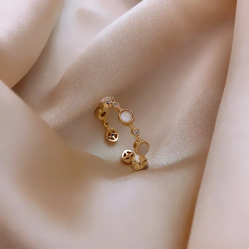 Nhẫn Đá Mắt Mèo Nhân Tạo, Hình Tròn, Phong Cách Hàn Quốc, Giá Cả Phải Chăng, Sang Trọng, Xu Hướng Thời Trang Ins, Phong Cách Tối Giản, Nhẫn Ngón Trỏ Ban Đầu Đơn Giản, Nhỏ Women Nữ Móc Khóa