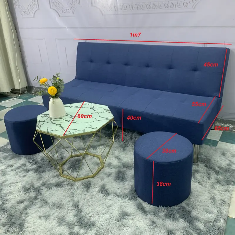 BỘ GHẾ SOFA BED GIÁ RẺ MÀU XANH VẢI BỐ BỀN ĐẸP 6