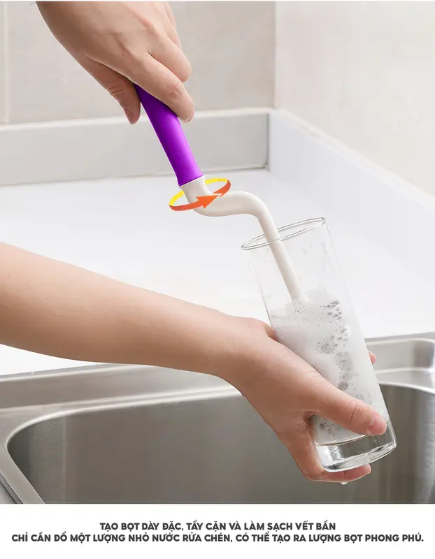 ( COMBO ỐNG HÚT) Bàn chải làm sạch, cao su mềm đa chức năng Topgiakids 7