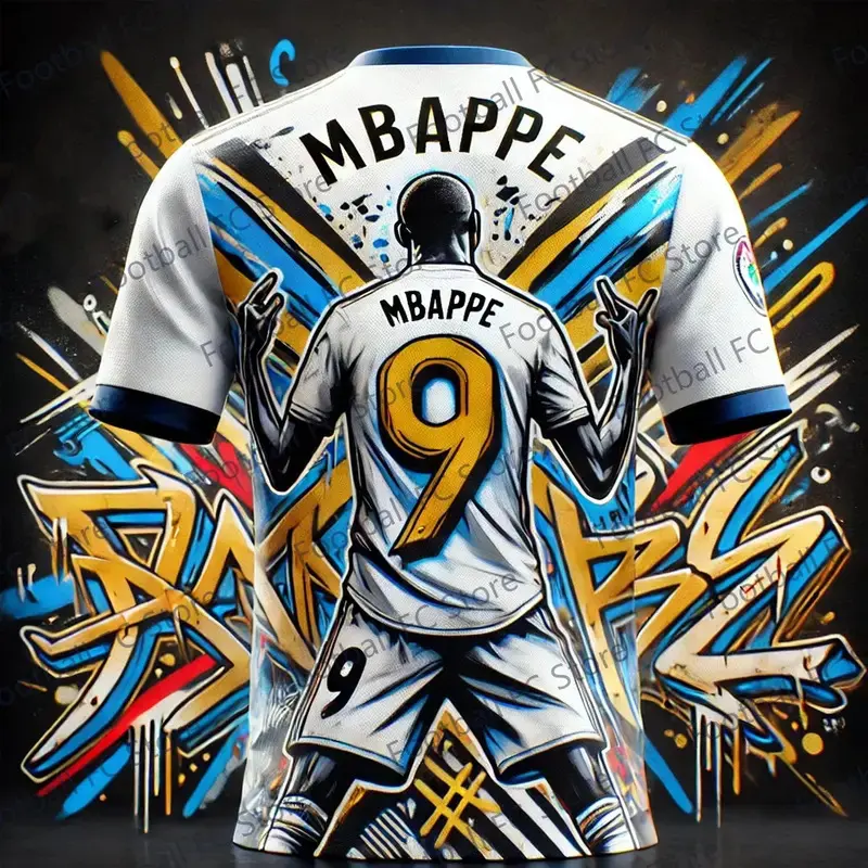 New 24-25 SummerStreet Graffiti Tee Jersey CHATGPT Intelligent Design Edition Special Mbappe 9 Soccer Jersey for KidsAdult Kit football  jerseys