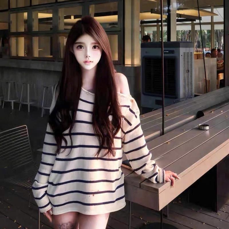 Áo len kẻ ngang khuy vai. áo 2
