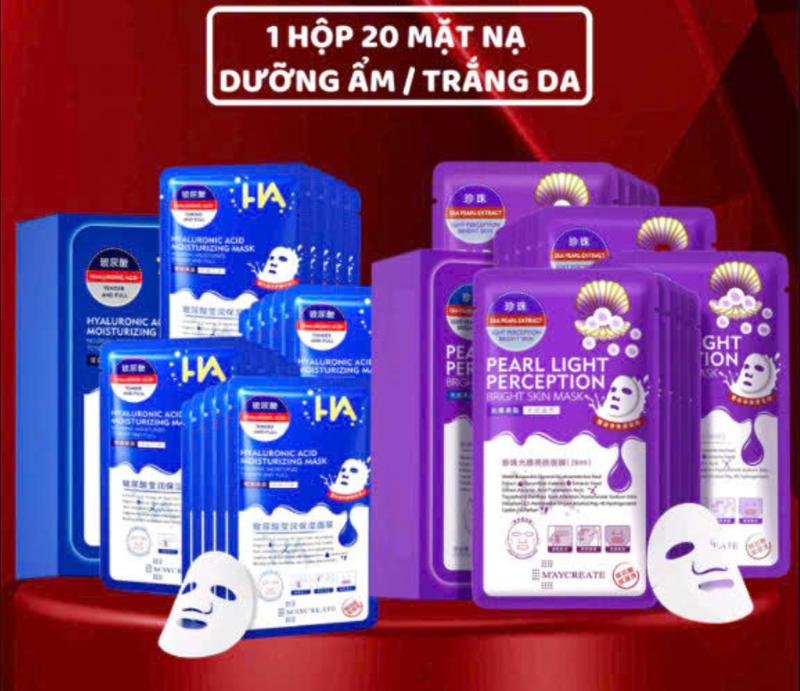 Combo 2 Hộp Mặt Nạ HA May Create Nội Địa Trung Dưỡng Ẩm Dưỡng Trắng ( 20 Miếng/Hộp )