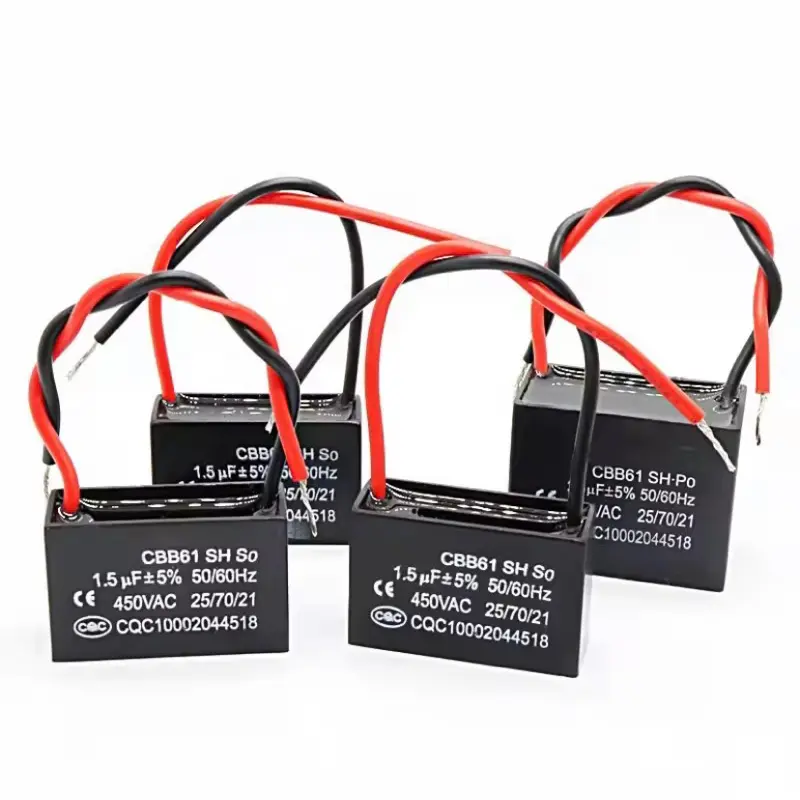 Kapasitor Kipas Angin CBB61 1.2UF, 1.5UF, 1.8UF, 2UF, 450V Dinamo Kipas Angin/Capasitor