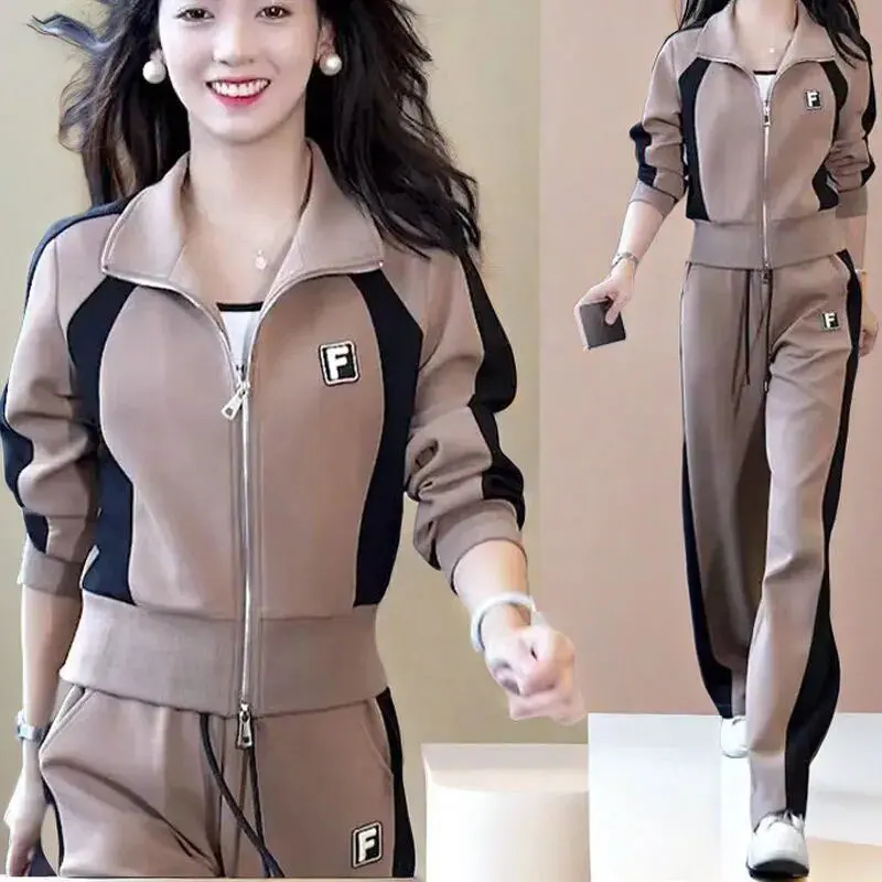 Bộ Đồ Quần Áo Thể Thao Cao Cấp, Dài Tay, Dành Cho Nữ, Bộ Sưu Tập Mùa Xuân Và Mùa Thu, Hàng Mới Về, Nhỏ Và Trẻ Hơn, Phong Cách Phương Tây, Thanh Lịch Và Thường Ngày, Bộ Đồ Hai Mảnh, Năm 2025