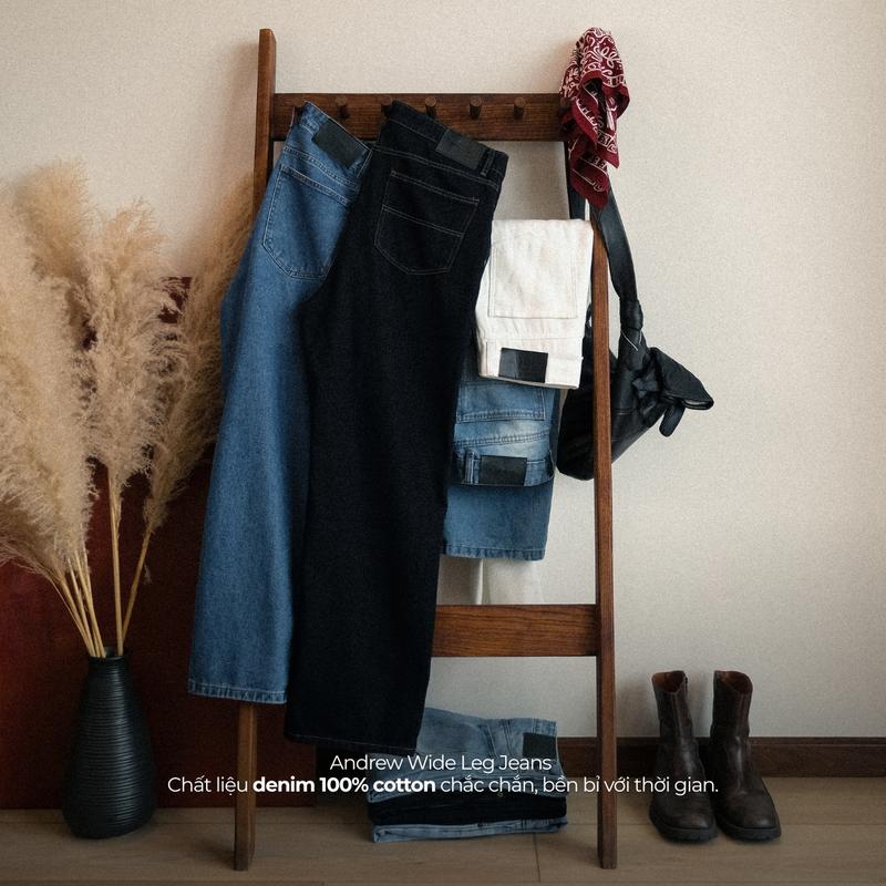 [SALE ĐÓN HÈ] Quần Jeans Nam Nữ Form Wide Leg Ống Rộng Dáng Suông – Andrew Wide Leg Jeans | B Brown Studios 6