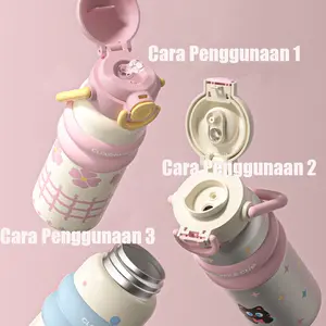 Termos Vakum Tumbler Cute Pets 600ml Stainless  Botol Minum Lucu