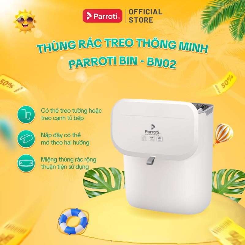   SALE HÈ  Thùng rác treo tủ bếp hoặc dán tường có nắp đậy thông minh Parroti Bin - BN02 