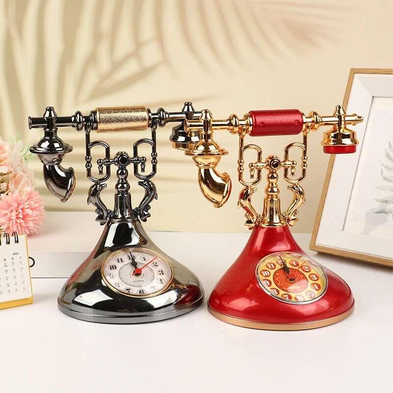 Product Introduction of Small Alarm Clock European Retro Pendulum Creative Timekeeper Desop Ornament For Home Room Bedside Decoration 11