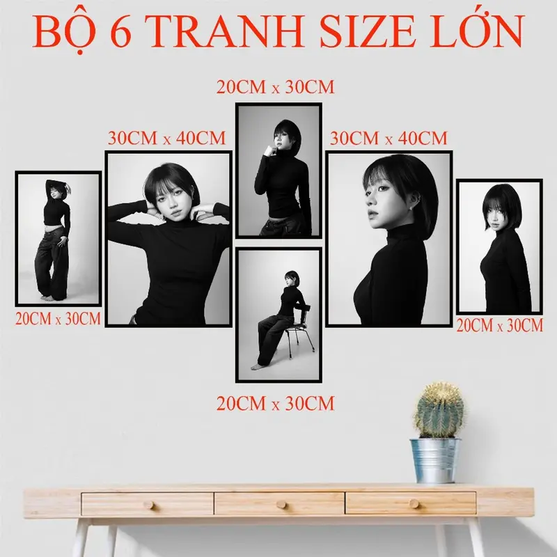 Bộ 6 Tranh Dán Tường In Theo Yêu Cầu, Bộ 6 Bức Tranh Tráng Gương 4k Cao Cấp Cực Nét (Ảnh gửi qua tiktokshop) 6