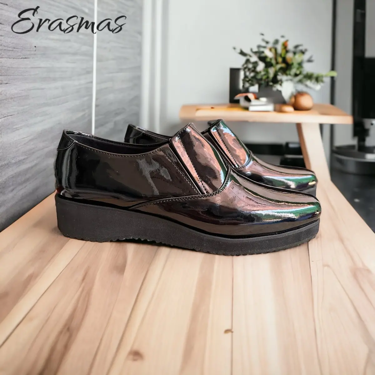 Erasmas 055 - Sepatu Semiboot Wanita Sepatu Boot Wanita Sepatu Kantor Wanita Sepatu Dinas Wanita Sepatu Kerja Wanita Sepatu Persit Sepatu Bhayangkari