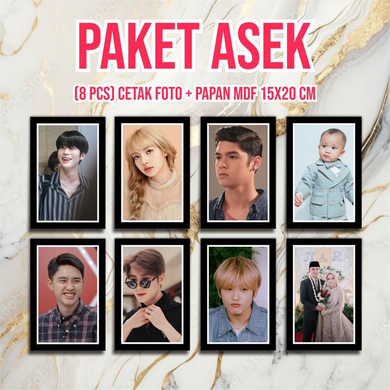 (8 PCS) CETAK FOTO  15X20 CM + PAPAN MDF PREMIUM Hadiah 0